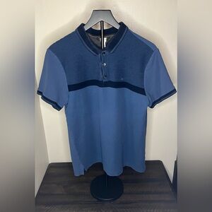 Calvin Klein Two-Tone Blue Polo Shirt